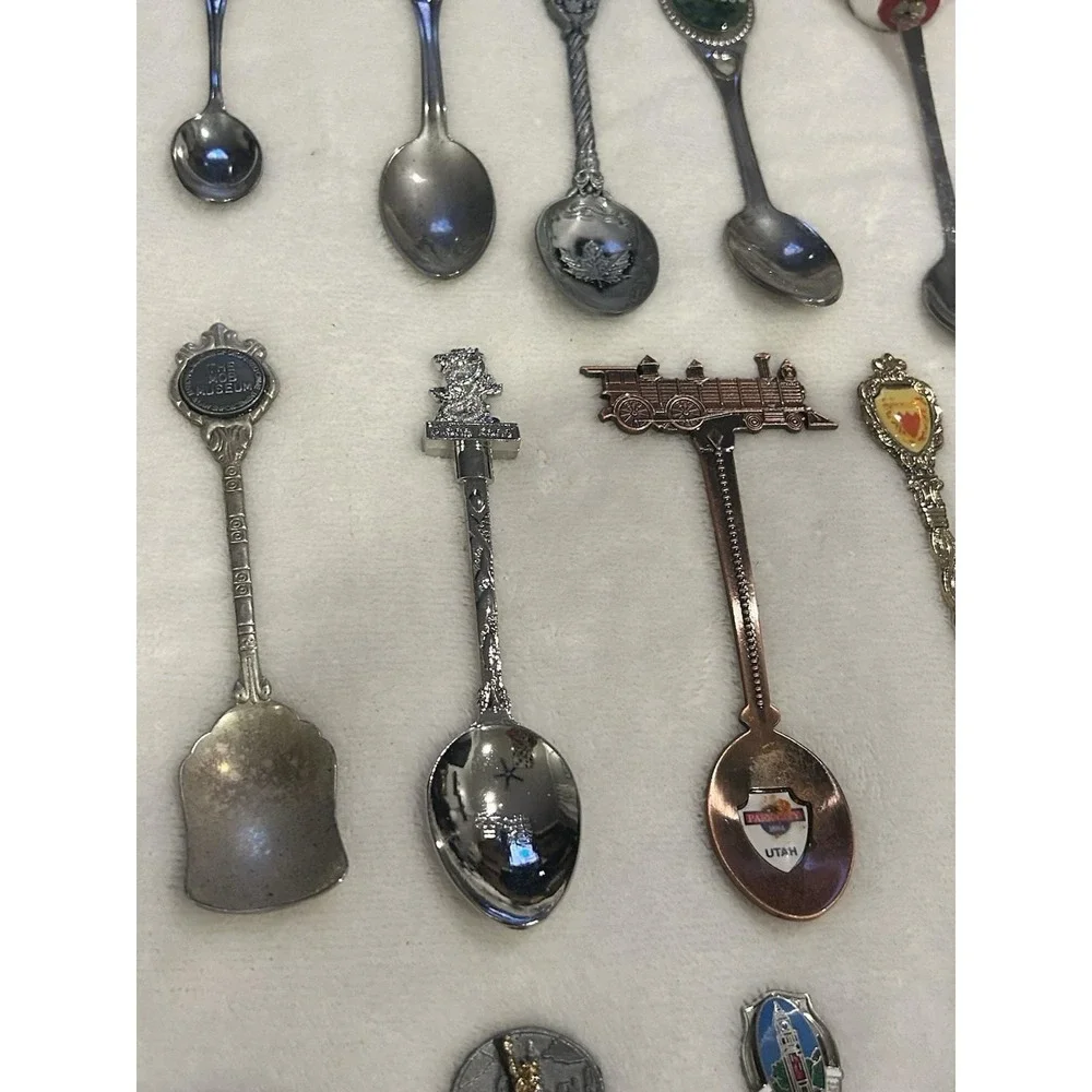 Lot of 45 Collectors Spoons. All Different‎ No Duplicates. Some Vintage